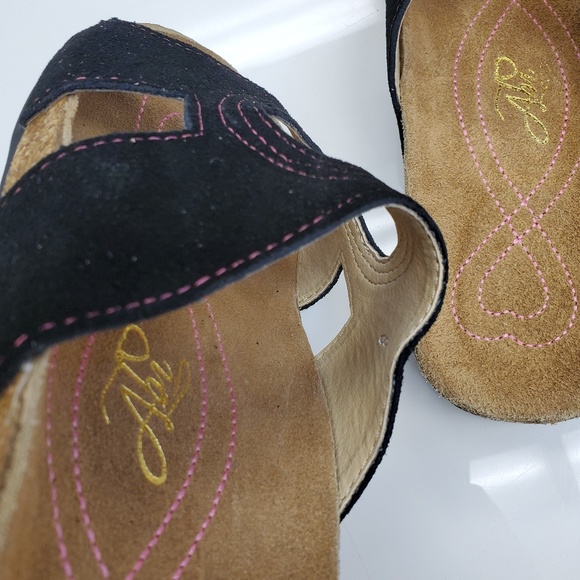 Black Leather Love Sandals Birkenstock Style - Picture 6 of 6